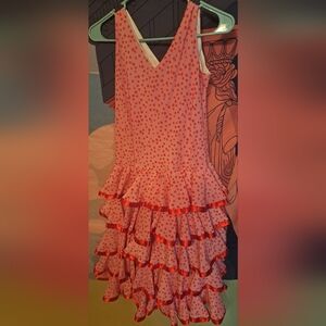 Polka Dot Dress Flamingo Style in Red and Pink